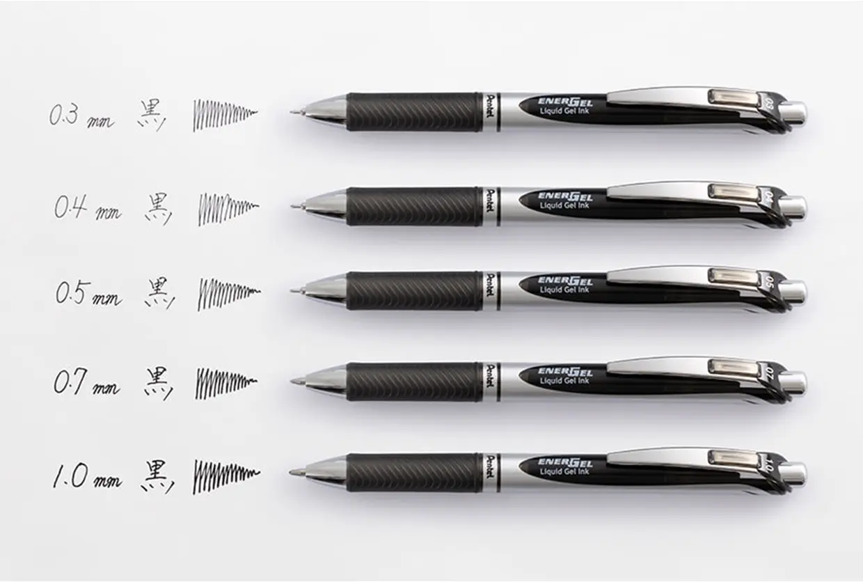 ぺんてる公式ページ(https://www.pentel.co.jp/products/ballpointpen/energel/)より